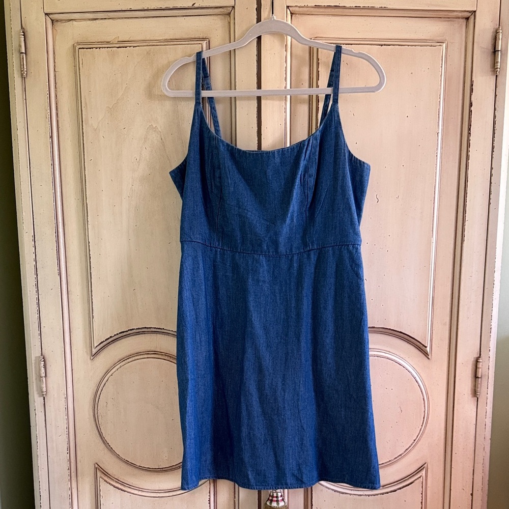 Old Navy Blue Denim Midi Dress